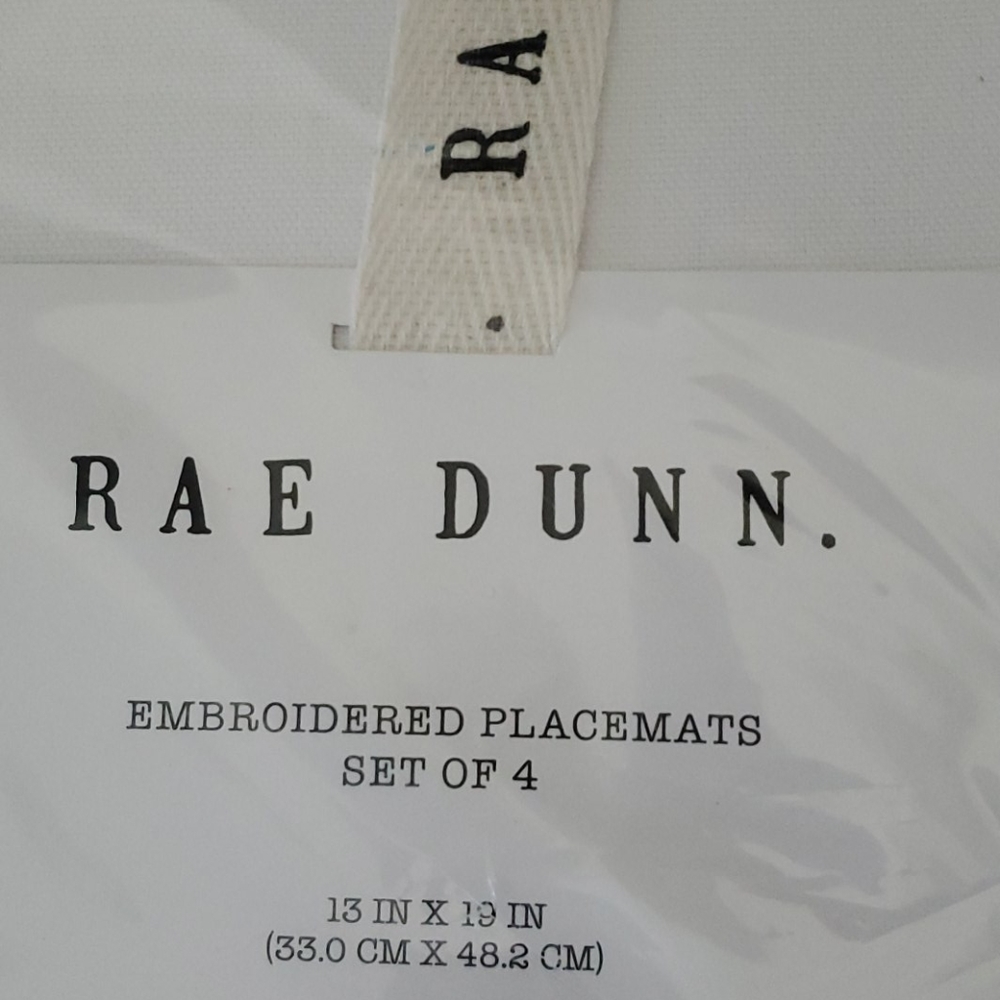 🆕️ rae dunn Embroidered Placemats Set of 4 - Picture 4 of 6